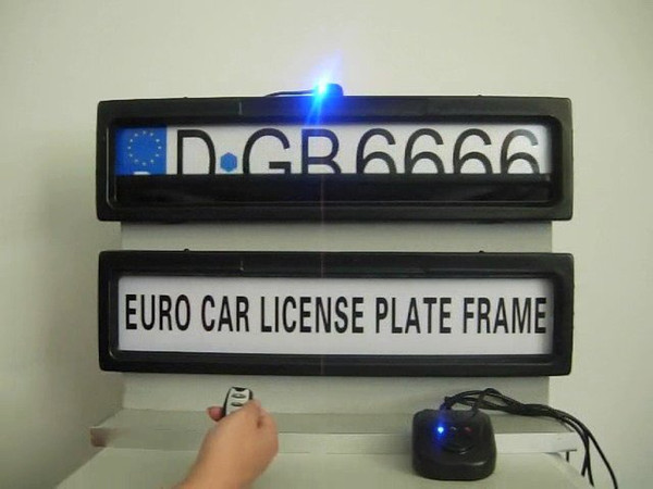 Free shipping 2016 best quality/hide car number/with remote control/Euro Russia car license/roller plate frame for Euro/Russia