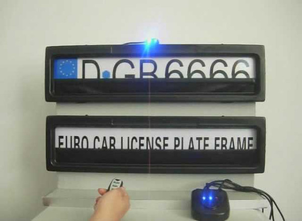 Free shipping Hidden your car license number car license plate frame with remote control Europe size