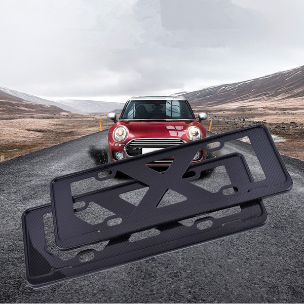 Real Carbon Fiber 2pcs Auto Car License Plate Frames Holder for BMW Mini Cooper Hatchback F56 2014 2015 2016 2017 3-doors