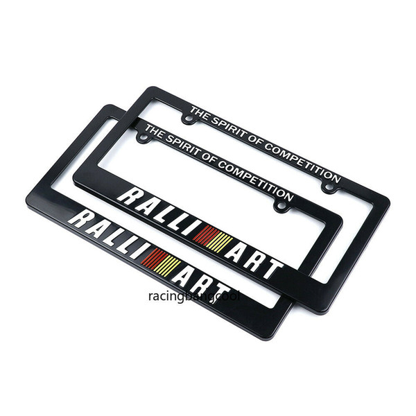 1 pair Universal Ralliart Plastic Racing License Plate Frame Tag Cover Holder