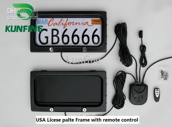 Free shipping ! USA Car License Plate Frame with remote control car licence frame cover plate privac