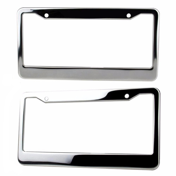 2PCS Silver Stainless Steel License Plate Frame Tag Cover Screw Caps for US Car