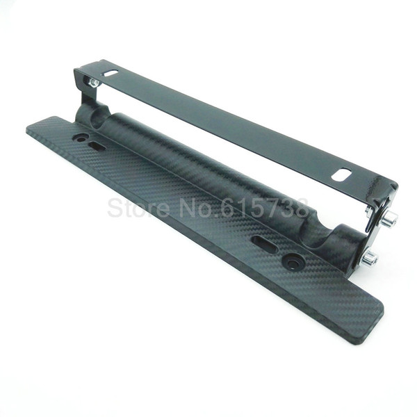 Racing Carbon Fiber NEW Adjustable number License Plate Relocator Frame Bracket Hold BLACK