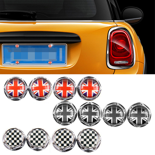 4Pcs/set Car License Plate Fixed Bolt Screw Caps Emblem Decal For BMW Mini Cooper JCW One S Countryman Car Styling Accessories