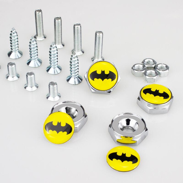 Batman License Plate Screws Thread License Plate Bolt Frame Bolts Universal Screws Chrome Car Styling