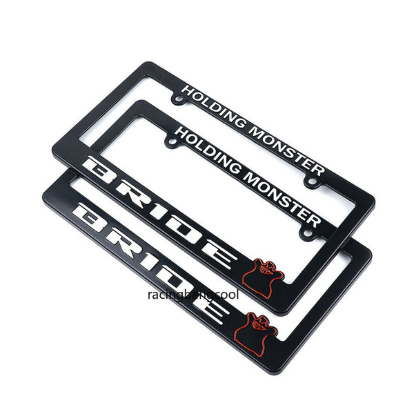 1 pair JDM Universal Bride Plastic Racing License Plate Frame Tag Cover Holder