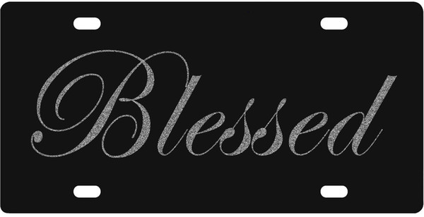 Bernie Gresham Blessed Car Tag Glitter Like - Front License Plate - Christian Religious, License Plate Fram, Vanity Tag, Car License Plate,