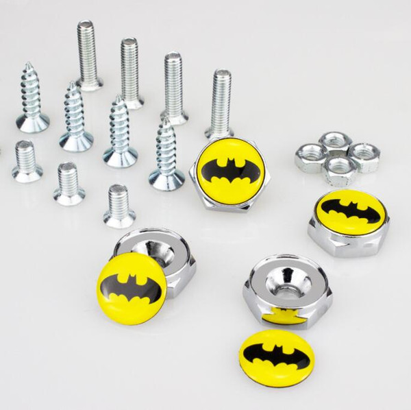 High Quality Auto Stainless steel Car License Plate Bolts Frame Chrome Screws Batman [More Logo avaialbel] Car accessories