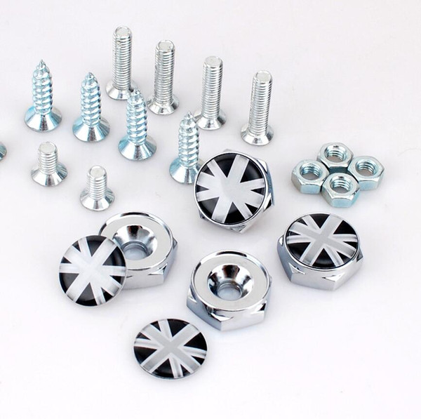 Union Jack England Flag British Flag Car Accessories Thread License Plate Frame Bolts Universal Screws Chrome Car Styling