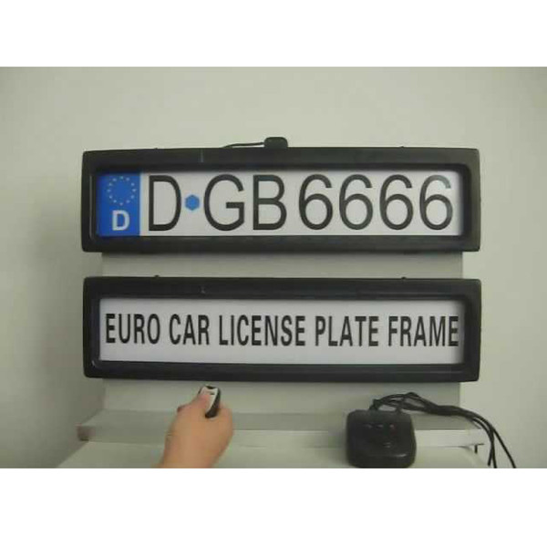 Free shipping 1 second remote car plate cover licence plate frame holder fit EUROPE RUSSIA cars Curtain Closed Plate frame size 530*135*25mm