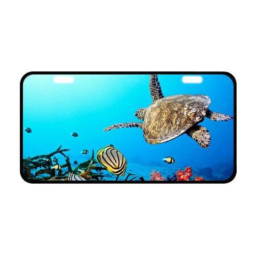 Personalized Underwater Sea Turtle And Fishes Strong And Durable Aluminum Car License Plate 11.8