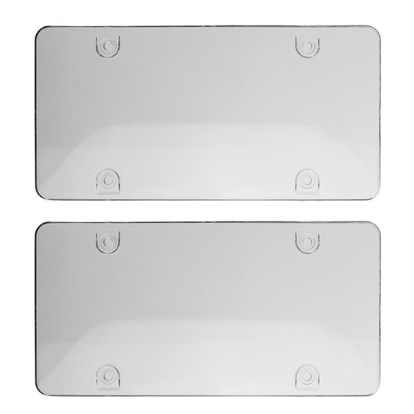 2X Clear Smoke License Plate Frame Cover Bug Shield Tag Protector Car Truck RV