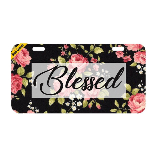 Bernie Gresham License Plate Personal Design Cover with Blessed Car License Plate Auto Tag Metal Plate 6x12 Inch