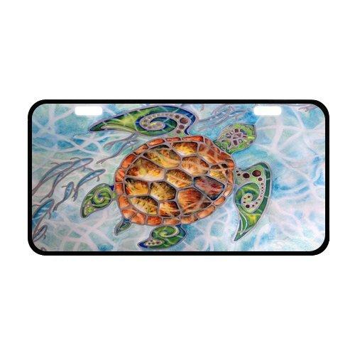 Hot Sale Stylish Sea Turtle Art Strong And Durable Aluminum Car License Plate 11.8