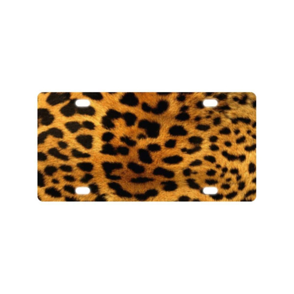 Sturdy and Beautiful License Plate Holders Fur Leopard Print for Cars Decorative Front Plate 6