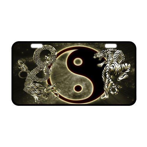 Sturdy and Beautiful License Plate Holders Yin and Yang Yinyang Dragon for Cars Decorative Front Plate 6.1