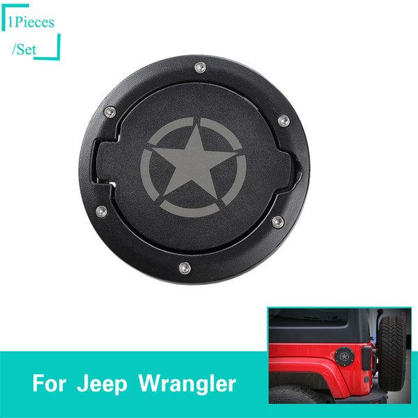 Fuel Tank Cover Pentagram Black For Jeep Wrangler From 2007 To 2017 Auto Exterior Accessories ABS Metal