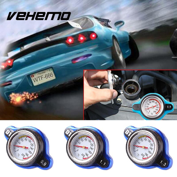 Car Water Tank Radiator Cap Temperature Gauge Universal 0.9/1.1/1.3 Bar Safe