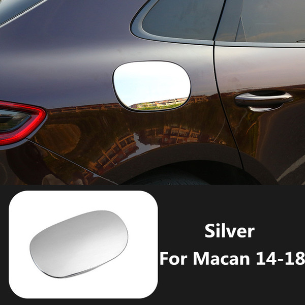 ABS Silver Car Exterior Fuel Tank Cap Moulding Trim Oil Tank Cover Sticker for Porsche Macan 2014 2015 2016 2017 2018 Replacement