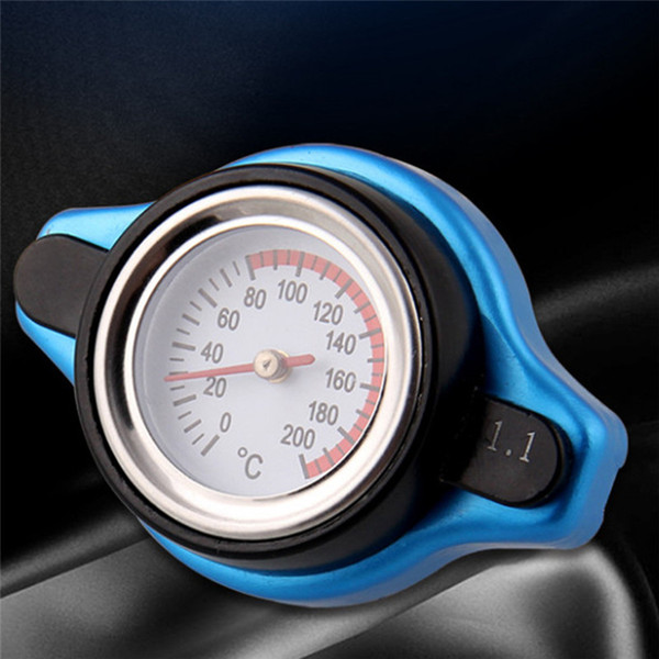 2.56 x 1.77 Universal Car Thermost Radiator Cap Cover & Water Temp Gauge Meter 1.1Bar