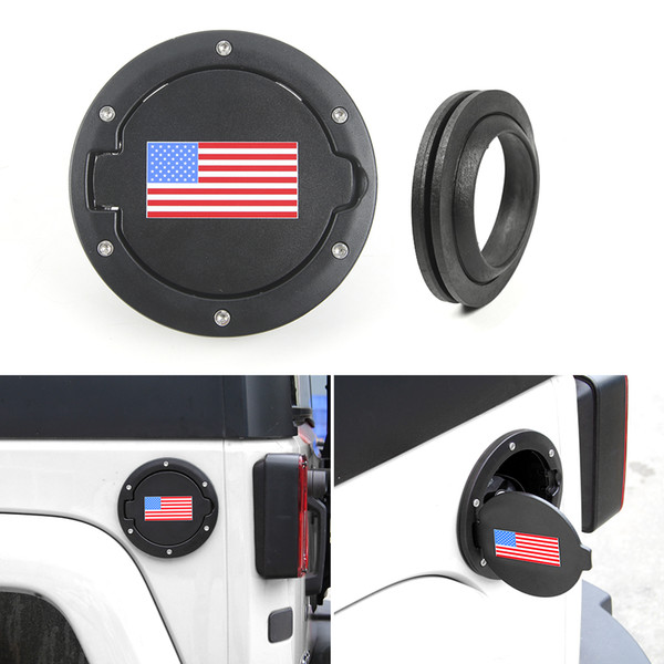 Fuel Tank Cover Colored USA Flag For Jeep Wrangler From 2007 To 2017 Auto Exterior Accessories ABS Metal