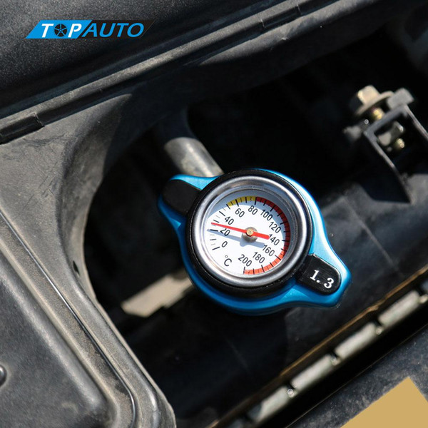 Thermo Thermostatic Radiator Cap Cover with Water Temperature Gauge Automotive Modified Tank Cover Safety Water Tank