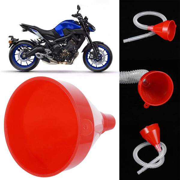 Universal Car Motorcycle Truck Vehicle Tool Plastic Funnel Filling with Soft Tube Spout Pour Oil Petrol Diesel Car Styling