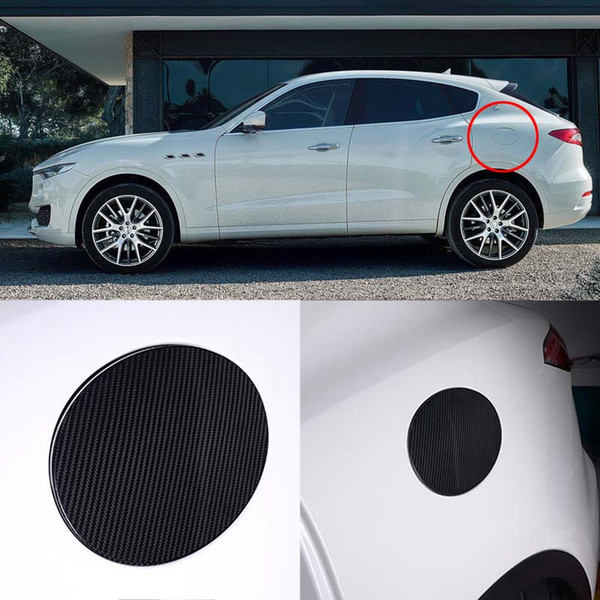 Ipoboo 3D Real Carbon Fiber Gas Fuel Cap Door Cover Pad Sticker Decal For Maserati Levante/ Ghibli