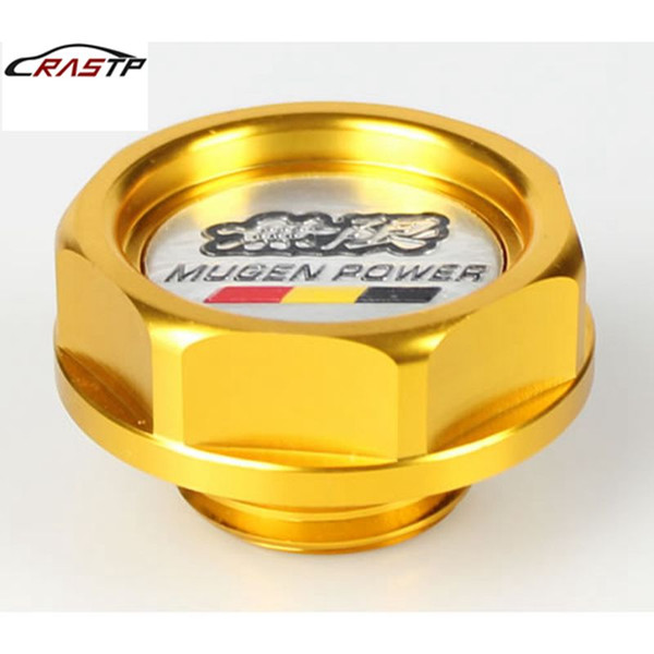 RASTP Racing Aluminum Oil Filler Cap Oil Tank Cover For Most Car High Quality Gold RS-CAP003