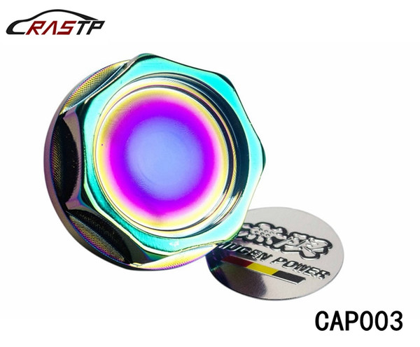 RASTP - Mugen Aluminium Universal Fuel Tank Cap Oil Cap For Honda Power Engine Oil Cap Neo Chrome LS-CAP003