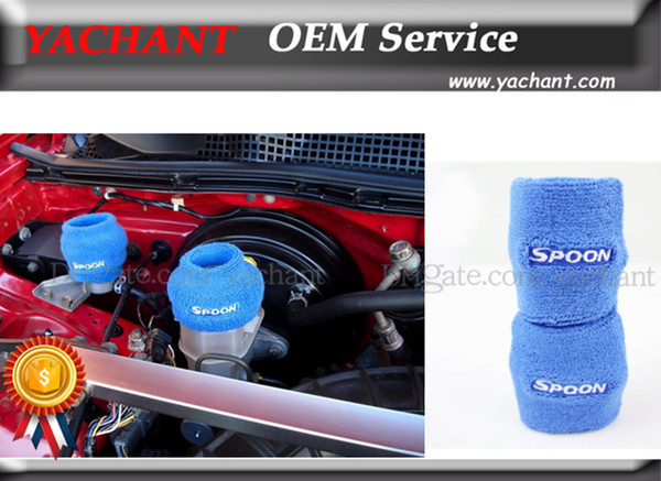 Free Shipping SP Oil Catch Tank Can Cover Brake Reservoir Tank Covers 2Pcs/Pair Blue Color UNIVERSAL JDM Car-stying