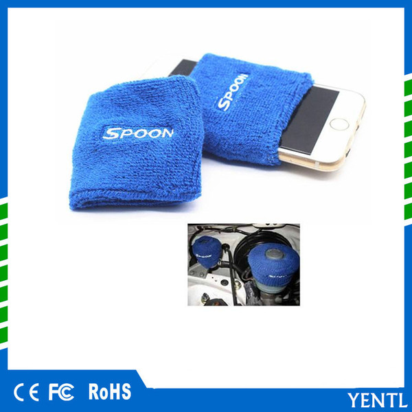 Free shipping 1 Pair Car Styling Blue Spoon Tank Covers Oil Catch Tank Cover Cap Sock For Universal Car Cap Sock For Universal Car