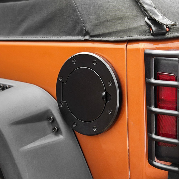 Black Powder Coated Steel Gas Fuel Tank Gas Cap Cover & Accessories for 07-16 Jeep Wrangler JK