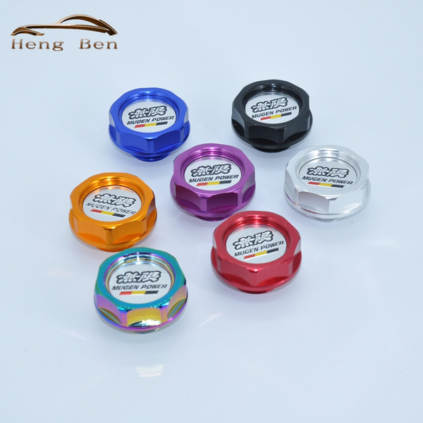 HB Mugen Neo Chrome Anodizing Aluminum Oil Tank Cap Cover Forged Billet Oil Cap