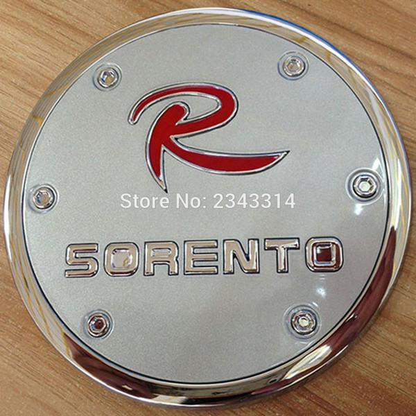 Wholesale- For 2016 2022Kia Sorento ABS Chrome Gas Tank Cover Fuel Cap Tank Cap Cover Trim Sticker Car Styling Accessories Red/Black Logo