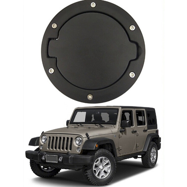 Black Fuel Filler Door Cover Gas Tank Cap 2/4 Door For 07-18 Jeep Wrangler