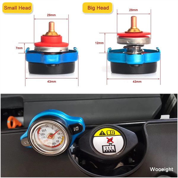 Car Motorcycle Styling D1 Spec Thermo Radiator Cap Tank Cover Water Temperature Gauge with Utility Safe 0.9 Bar/ 1.1 Bar/1.3 Bar