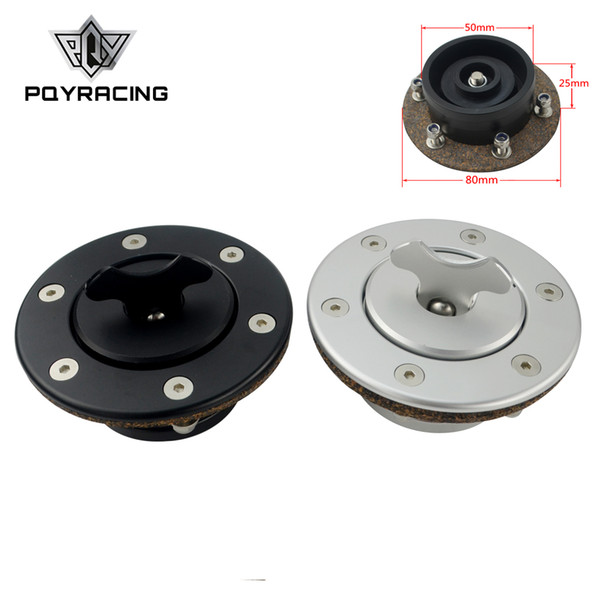 PQY - New Aluminum Billet Fuel Cell / Fuel Surge Tank Cap Flush Mount 6 bolt Mirror Polished Opening ID 35.5mm PQY-SLYXG01