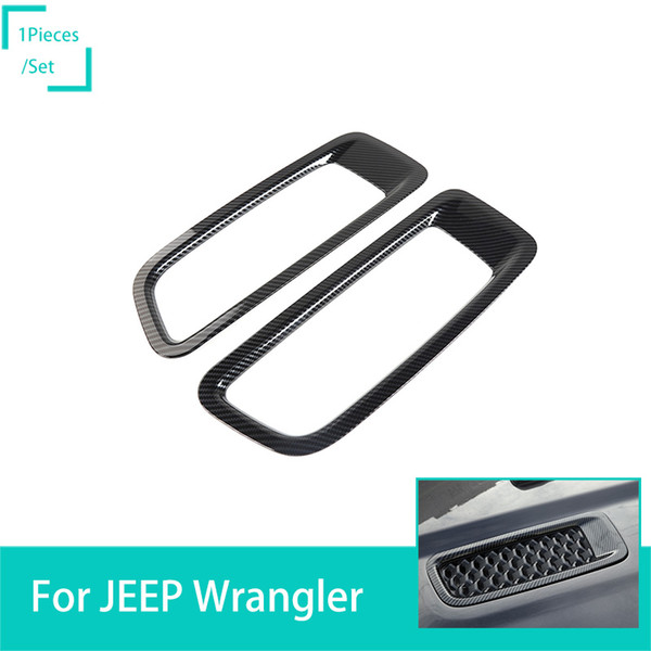 Carbon Fiber Car Styling Cover Tuyere Decoration Cover Fit Jeep Wrangler JL From 2018 Auto Exterior Accessories