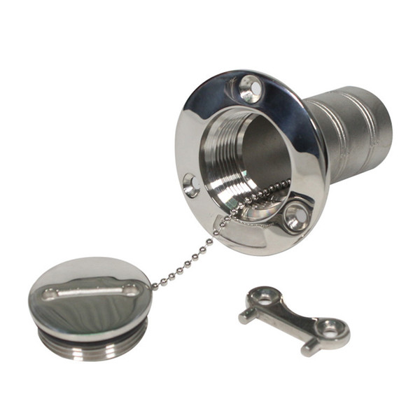 38mm With Cap Polished Marine Fill Port Fuel Tank Stainless Steel Styling Gas Boat Deck