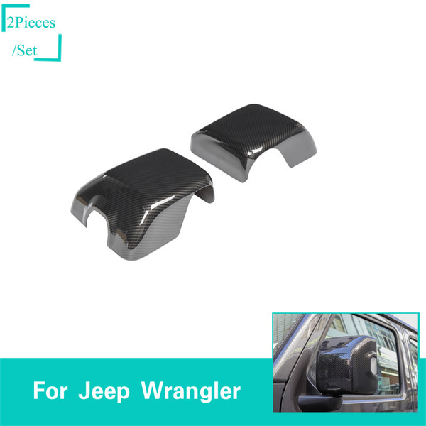 ABS Rearview Mirror With Lamp Carbon Fiber Fit For Jeep Wrangler JL From 2018 UP Auto Exterior Accessories