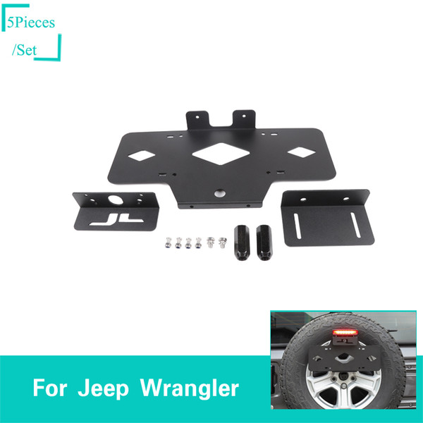 Black Pare Tire License Plate Frame Decoration Fit Jeep Wrangler JL From 2018 Auto Exterior Accessories