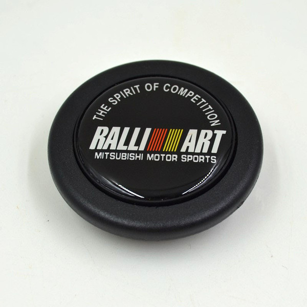 Black Ralliart Racing Steering Wheel Horn Button Steering Wheel Speaker Control Cover For Mitsubishi