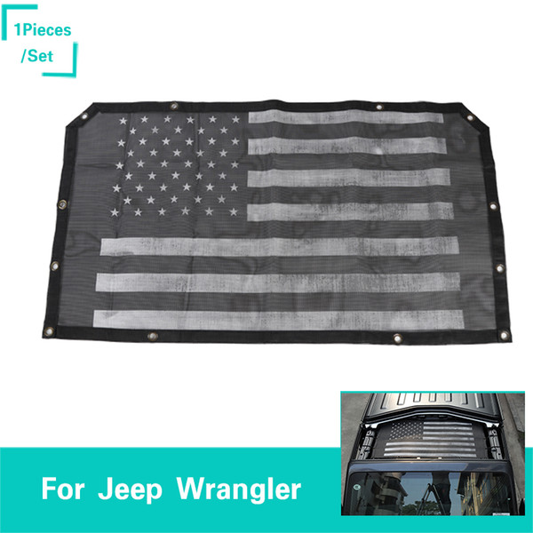 Sunshade The New Front Door Insulation Net American Flag Black Decoration Fit Jeep Wrangler JL From 2018 Auto Exterior Accessories