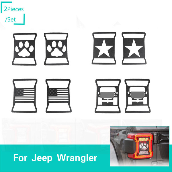 Black Tail Light Cover Decoration Iron Material Fit Jeep Wrangler JL JK From 2018 Auto Interior Accessories