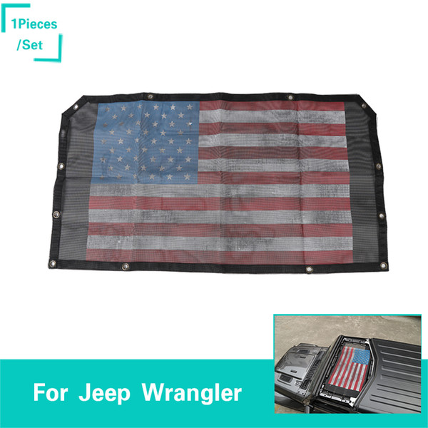 Sunshade The New Front Door Insulation Net American Flag Logo Red Decoration Fit Jeep Wrangler JL From 2018 Auto Exterior Accessories