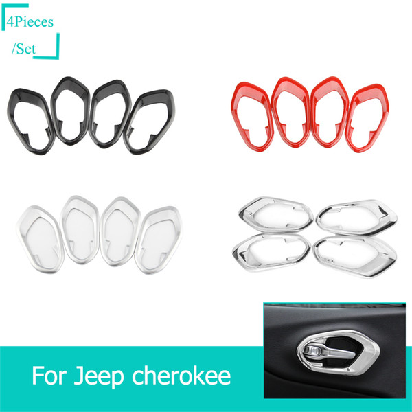 ABS Car Styling Inner Door Handle Cover Bezel Trim Decoration Cover Fit Jeep Cherokee 2014+ Auto Exterior Accessories