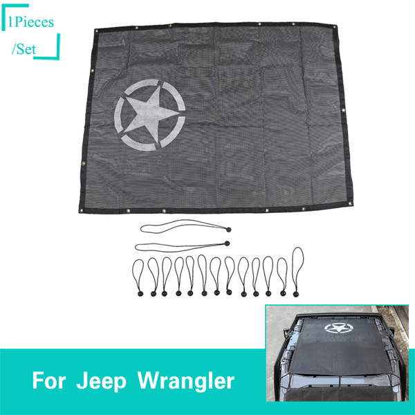 Sunshade The 4 Door Insulation Net Pentagram Logo Black Decoration Fit Jeep Wrangler JL From 2018 Auto Exterior Accessories