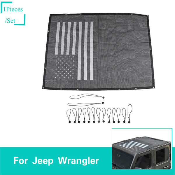 Sunshade The 4 Door Insulation Net US Flay Logo Black Decoration Fit Jeep Wrangler JL From 2018 Auto Exterior Accessories