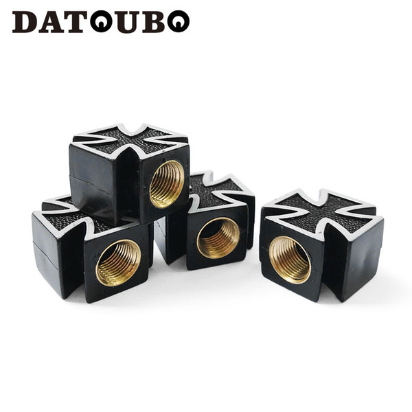 DATOUBO 16 pcs Car Tire Valve Stem Caps,high quality Iron black Cross valve cap,bike motorcycle truck wheel Air Dust Caps.